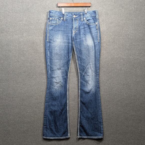 Silver Jeans Womens 29x34 (32x34) Suki Surplus Boot Stretch Western Long Tall - Picture 1 of 13